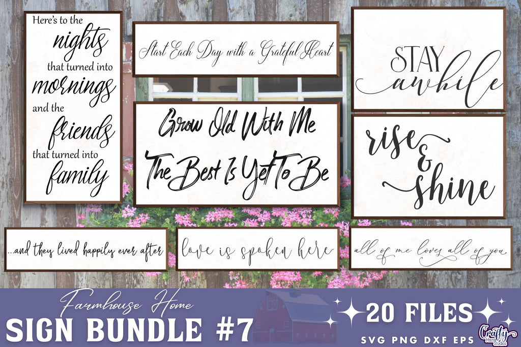 Farmhouse Home Sign Bundle #7 | Modern Traditional Decor Svg - So Fontsy