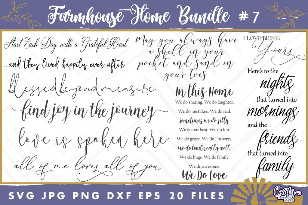 Farmhouse Home Sign Bundle #7 | Modern Traditional Decor Svg - So Fontsy