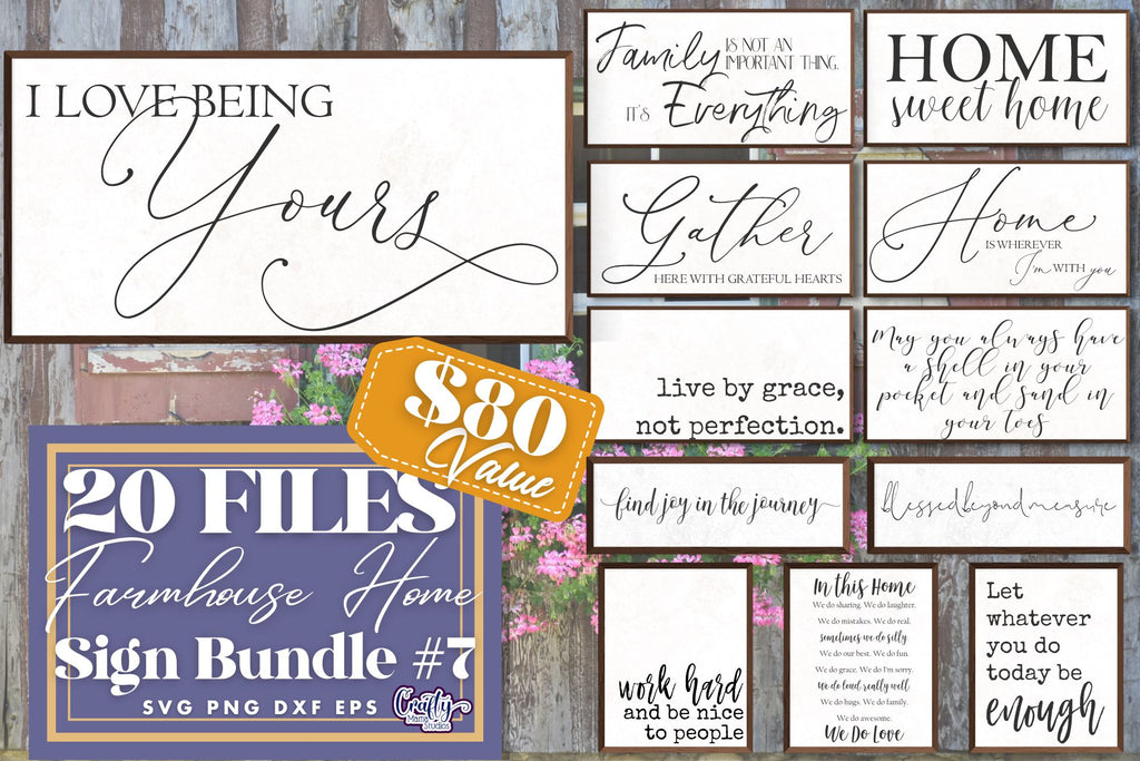 Farmhouse Home Sign Bundle #7 | Modern Traditional Decor Svg - So Fontsy