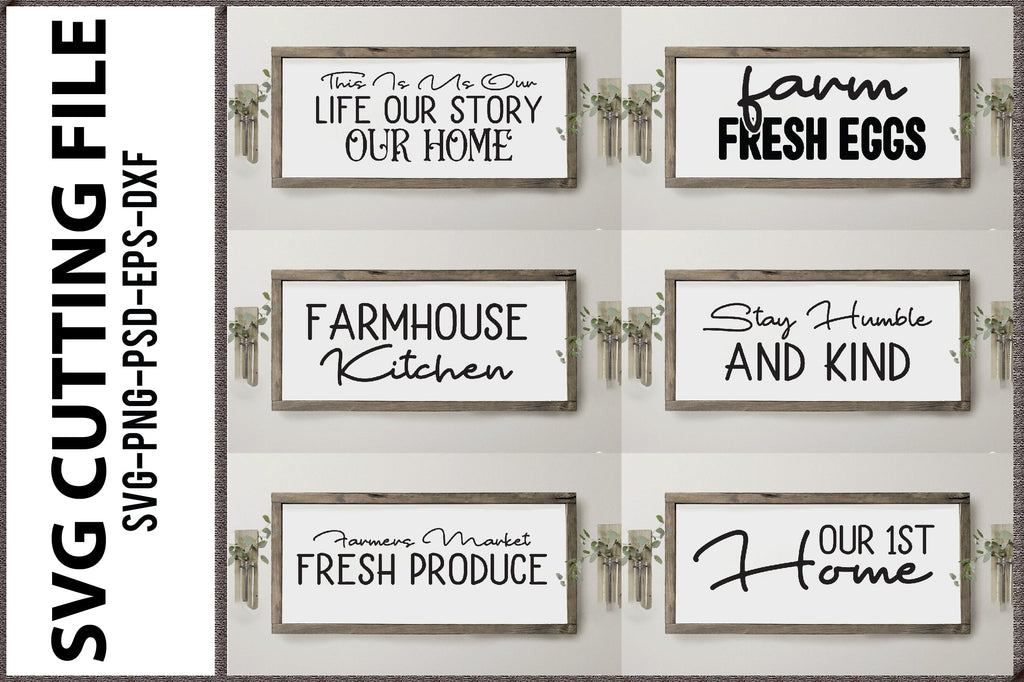 Farmhouse Home Sign SVG Bundle 15 Designs - So Fontsy