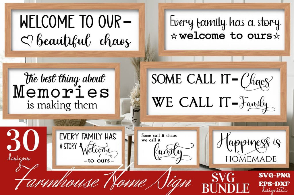 Farmhouse Home Sign SVG Bundle - So Fontsy