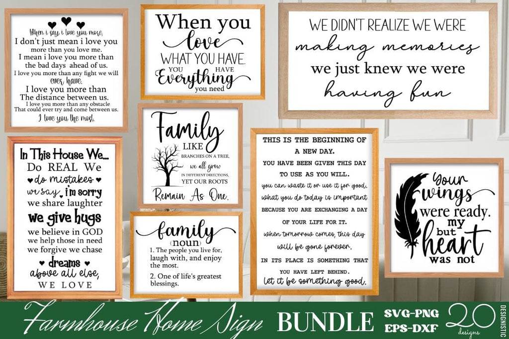 Farmhouse Home Sign SVG Bundle - So Fontsy