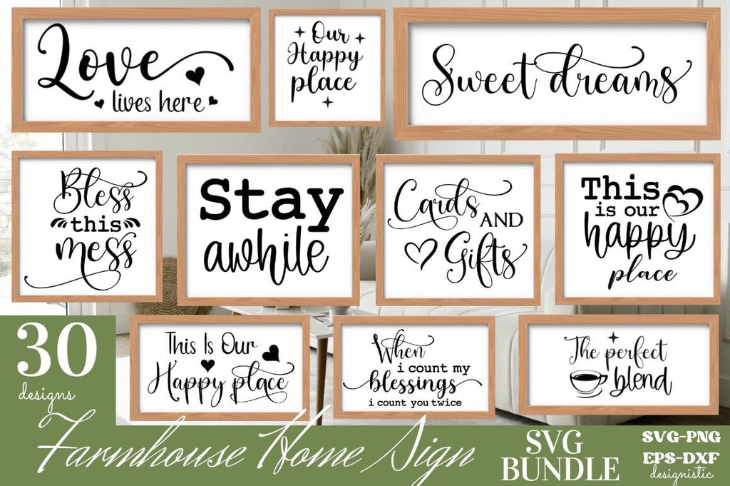 Farmhouse Home Sign SVG Bundle - So Fontsy