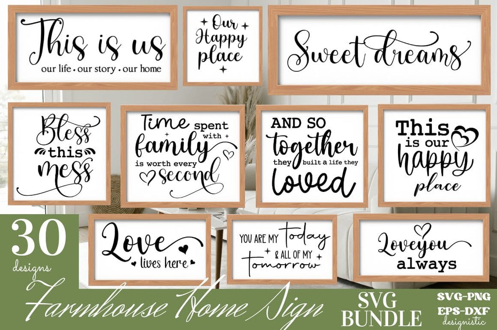 Farmhouse Home Sign SVG Bundle - So Fontsy