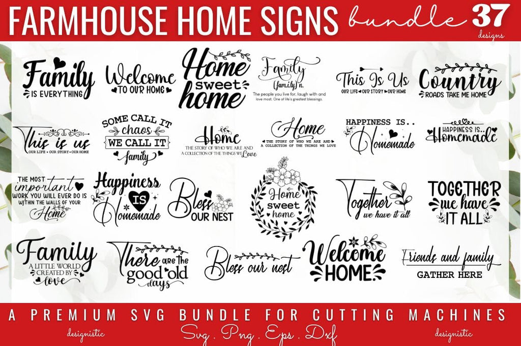 Farmhouse Home Sign SVG Bundle - So Fontsy