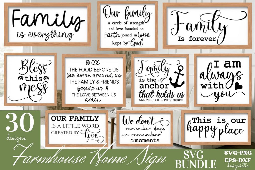 Farmhouse Home Sign SVG Bundle - So Fontsy