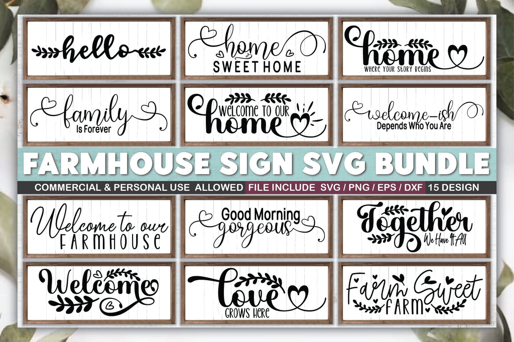 Farmhouse Sign SVG Bundle - So Fontsy