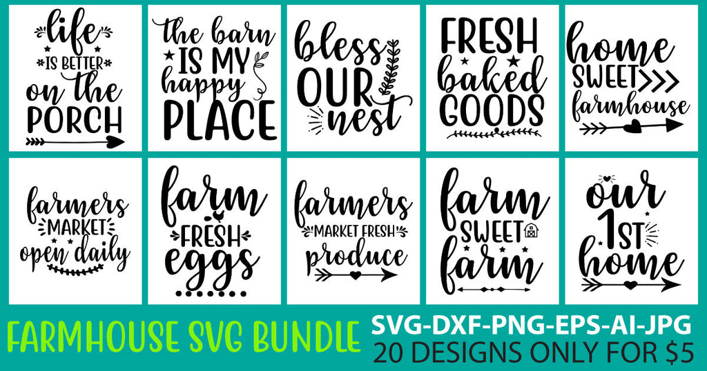 Farmhouse Svg Bundle - So Fontsy