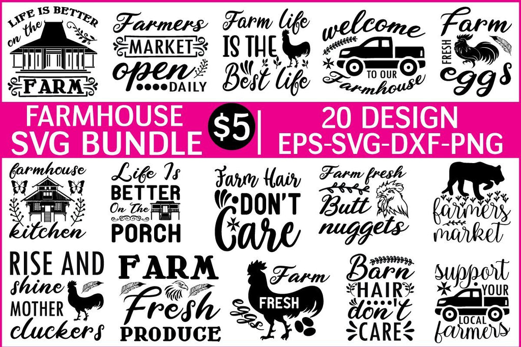 farmhouse svg bundle vol 1 - So Fontsy