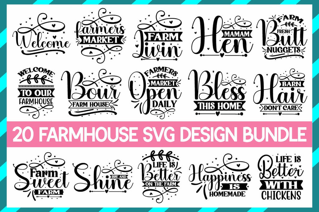 Farmhouse SVG Design Bundle - So Fontsy