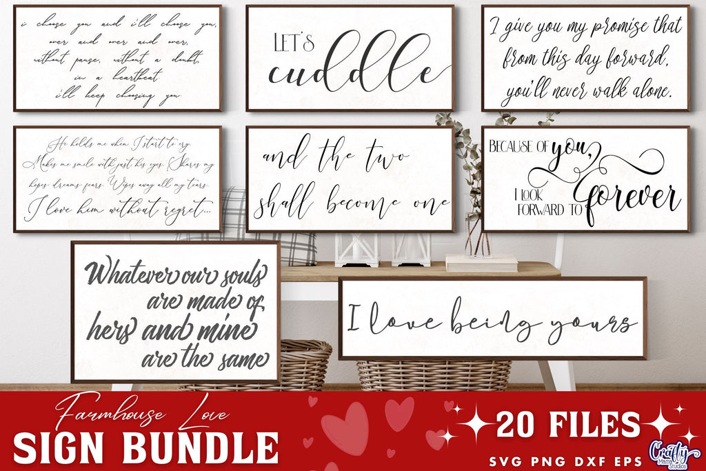 Farmhouse Svg, Home Sign Svg, Farmhouse Love Sign Bundle - So Fontsy