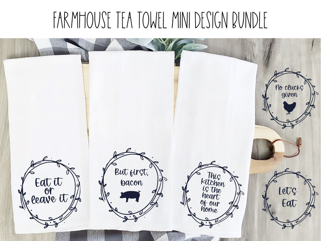 DIY Kitchen Tea Towel Collection in SVG, AI, and WPC - Pazzles
