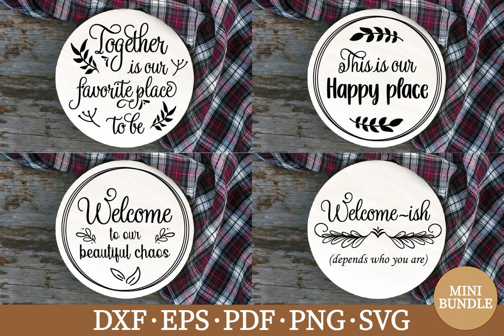 Farmhouse Round Signs Bundle - So Fontsy