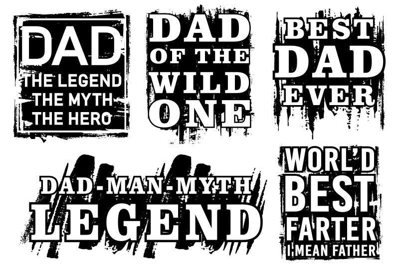 Fathers Day SVG Bundle, Dad SVG T shirt Design Graphic Vector Set - So ...
