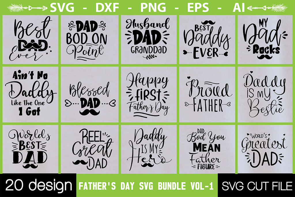 Father's Day SVG Bundle vol-1 - So Fontsy