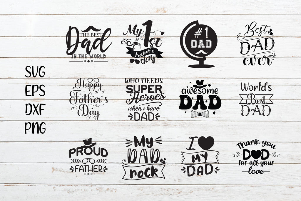 Father's Day Svg Cut File Bundle - So Fontsy