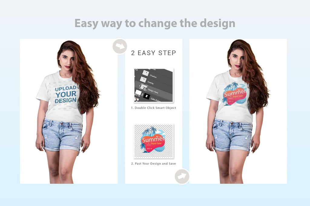 Female T-Shirt Mock-Up Bundle - So Fontsy