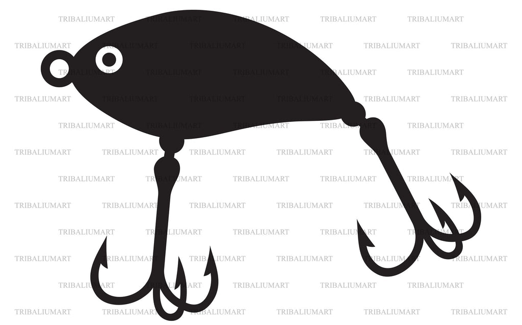 bass lure svg Fishing Lure. Cut files for Cricut. Clip Art silhouettes (eps, svg, pdf, png, dxf, jpeg)