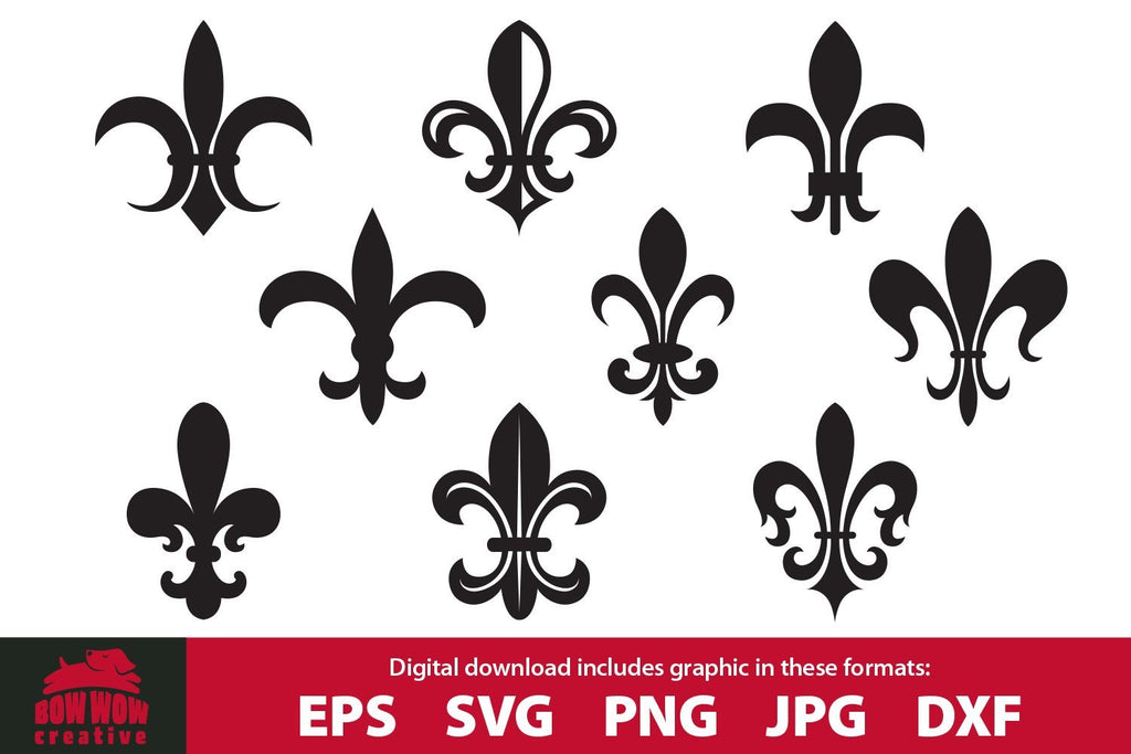 Fleur De Lis Svg Cutting File & Clipart Bundle - So Fontsy