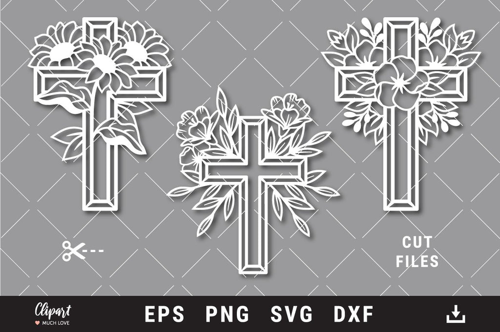 free black and white 3d cross clipart