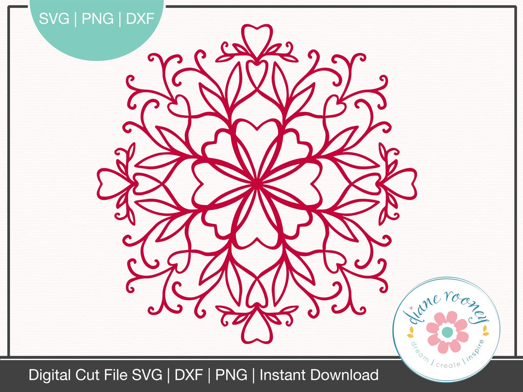 Floral Heart Mandala svg - So Fontsy