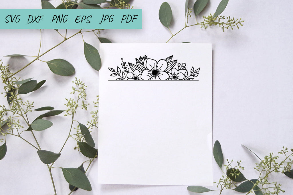 Daisy split monogram svg, Flowers frame svg, Floral border - So Fontsy