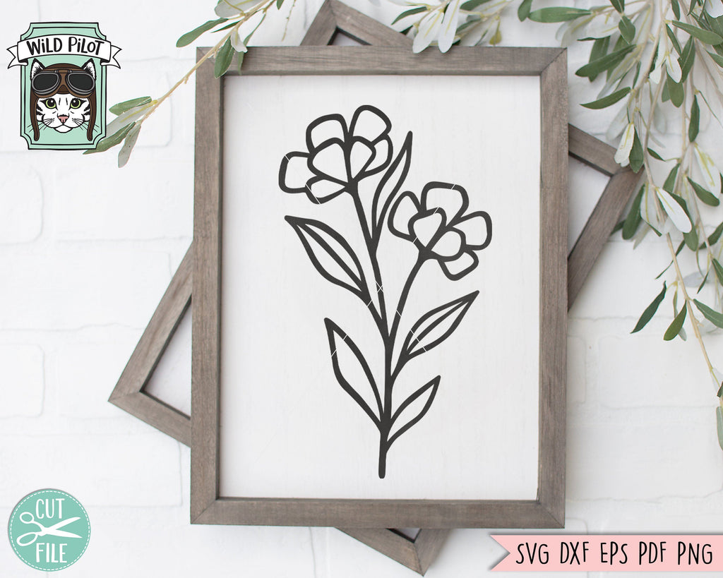 Hearts with doodle rose flower forget me not svg, - MasterBundles