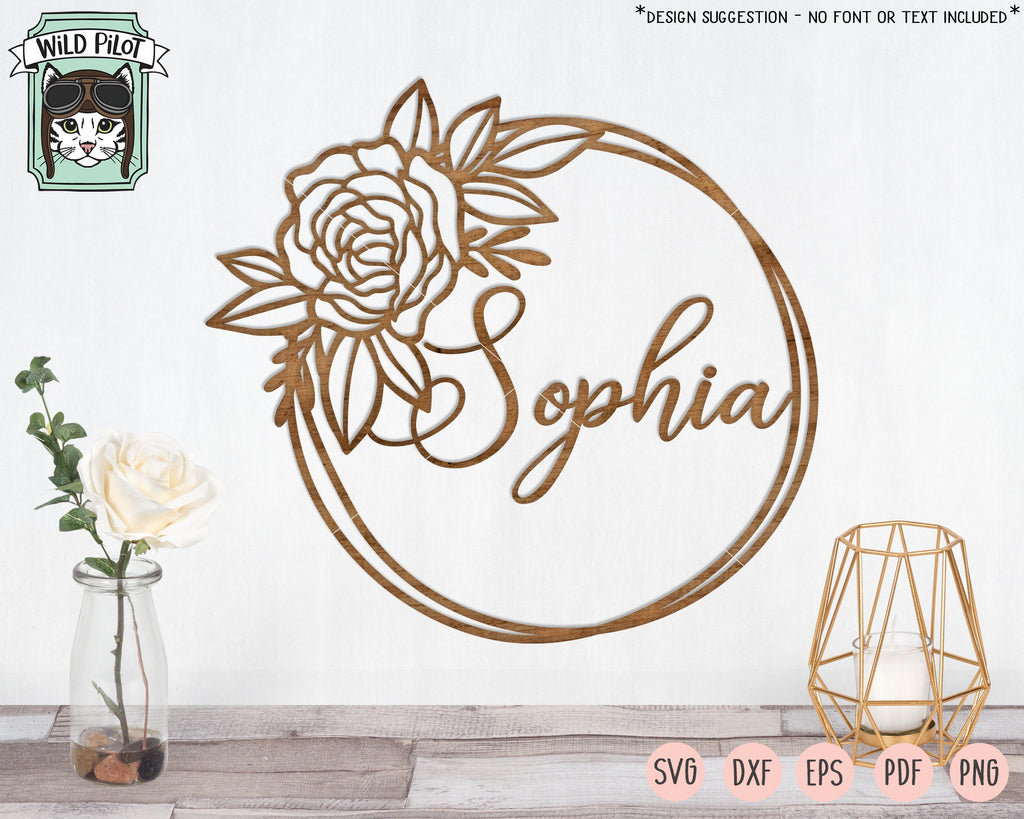 Monogram Frame Svg Rose Design, Flower Circle Svg Cut Files Cricut, Instant  Download, for use with Silhouette Cricut Cameo Cutting Machine