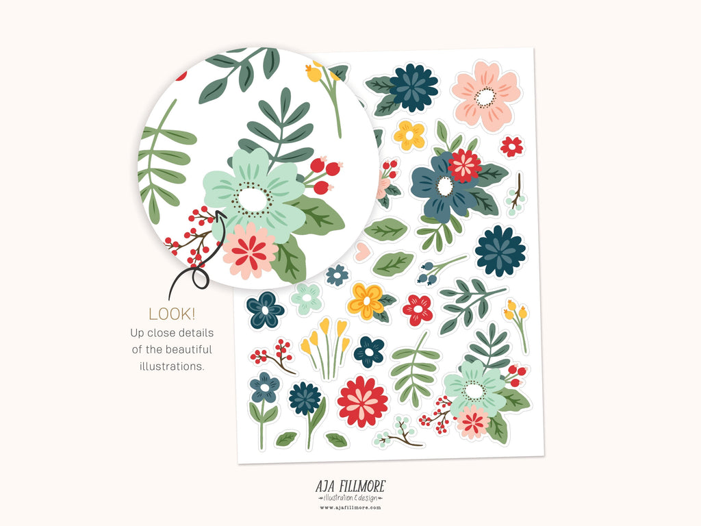 Bloom Beautifully - Floral Sticker Sheet