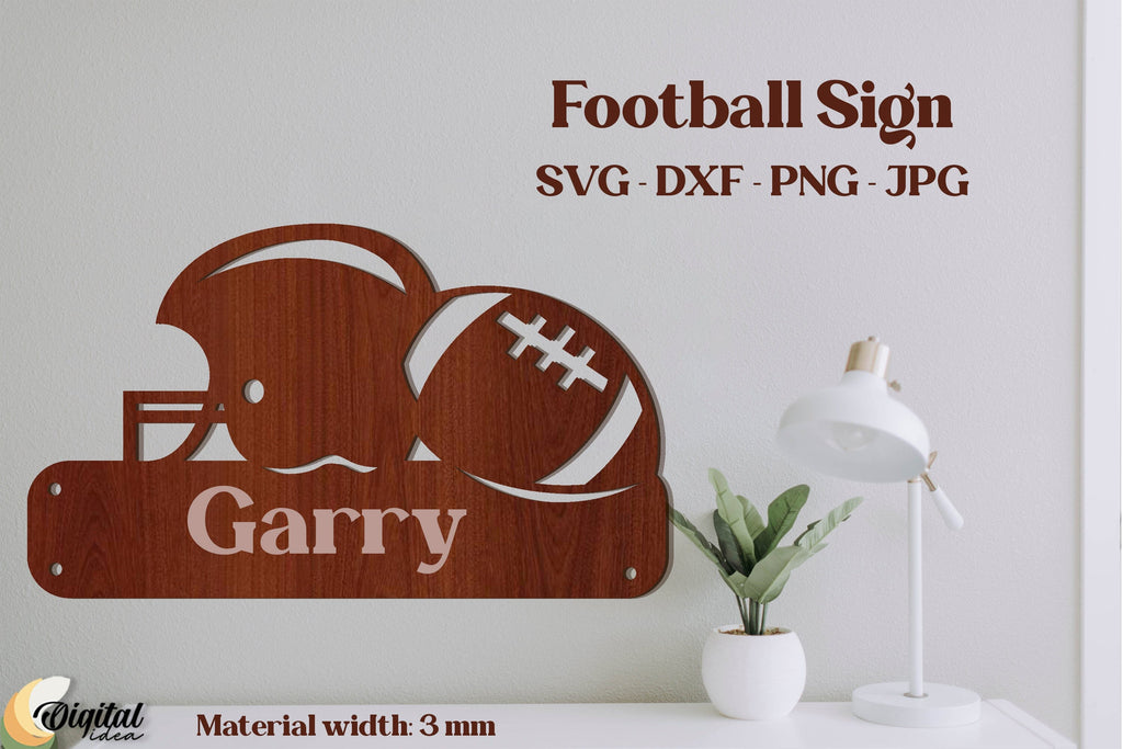 Football Design Laser Cut. Football Laser Cut. Wooden Decorations Laser ...