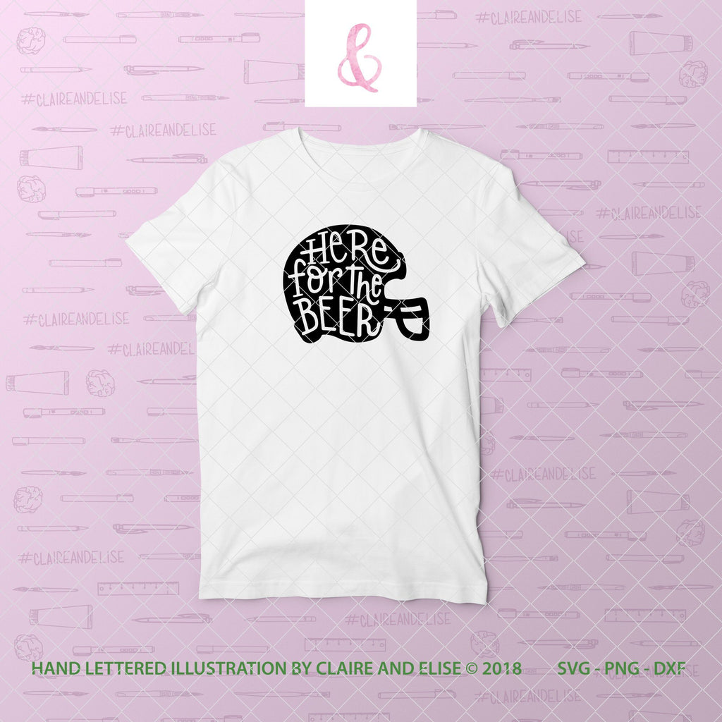 Football Helmet - Here For The Beer - SVG PNG DXF CUT FILE