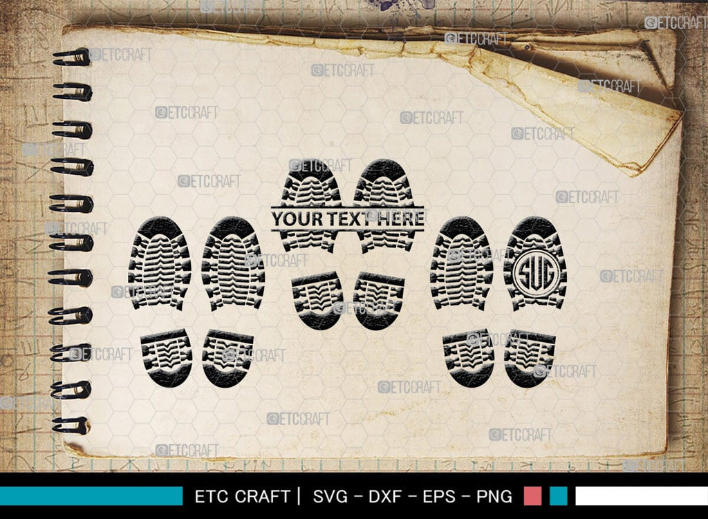 Footprints Human Shoes Monogram, Footprints Human Shoes Silhouette ...