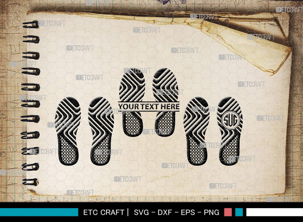 Footprints Human Shoes Monogram, Footprints Human Shoes Silhouette ...