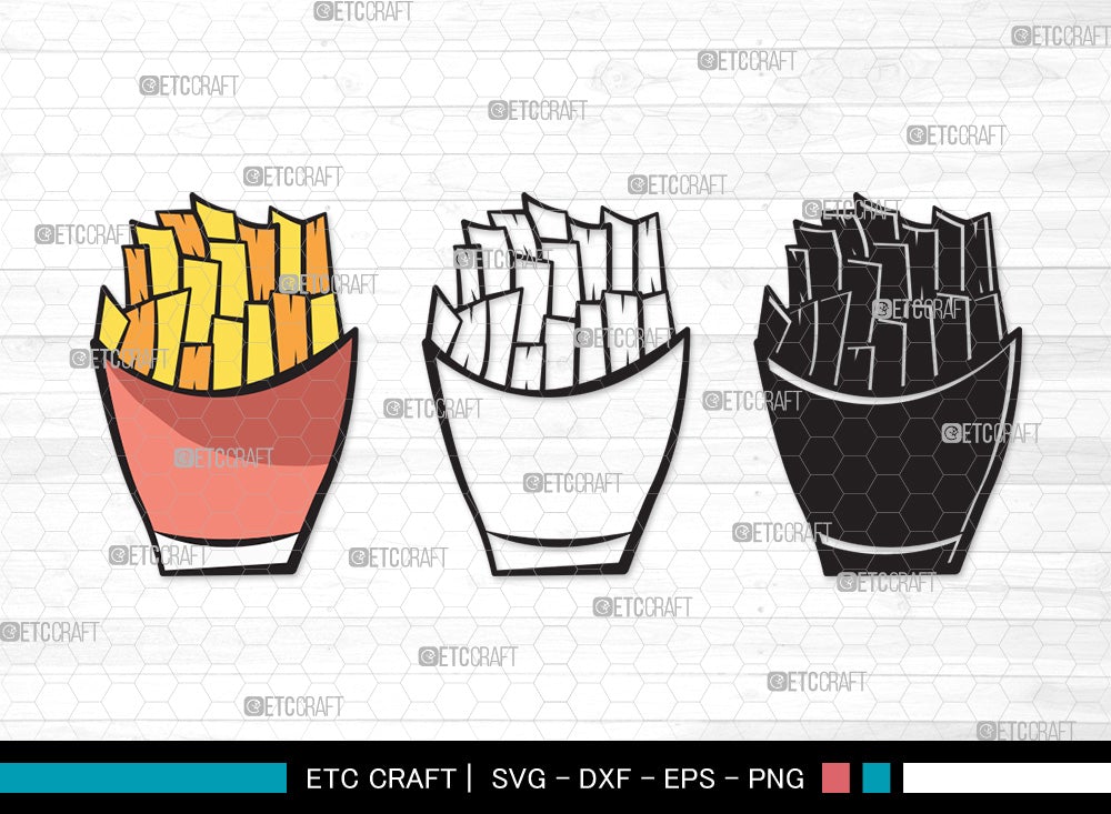 French Fries SVG | Fries Svg | Fast Food Svg | Snack Svg | Potato Svg ...
