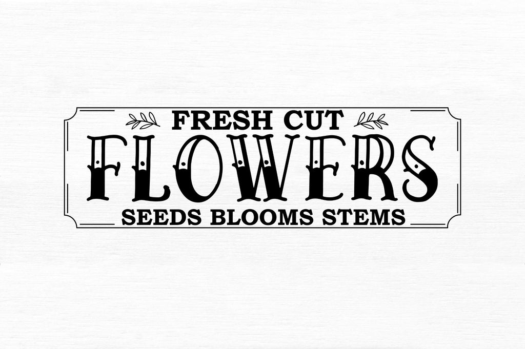 Fresh cut flowers seeds blooms SVG So Fontsy