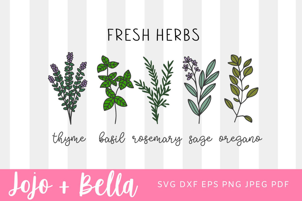 ヴィンテージ　ハーブ　アート　FRESH HERBS Fresh Herbs Svg, Farmhouse Kitchen Sign, Gardening SVG