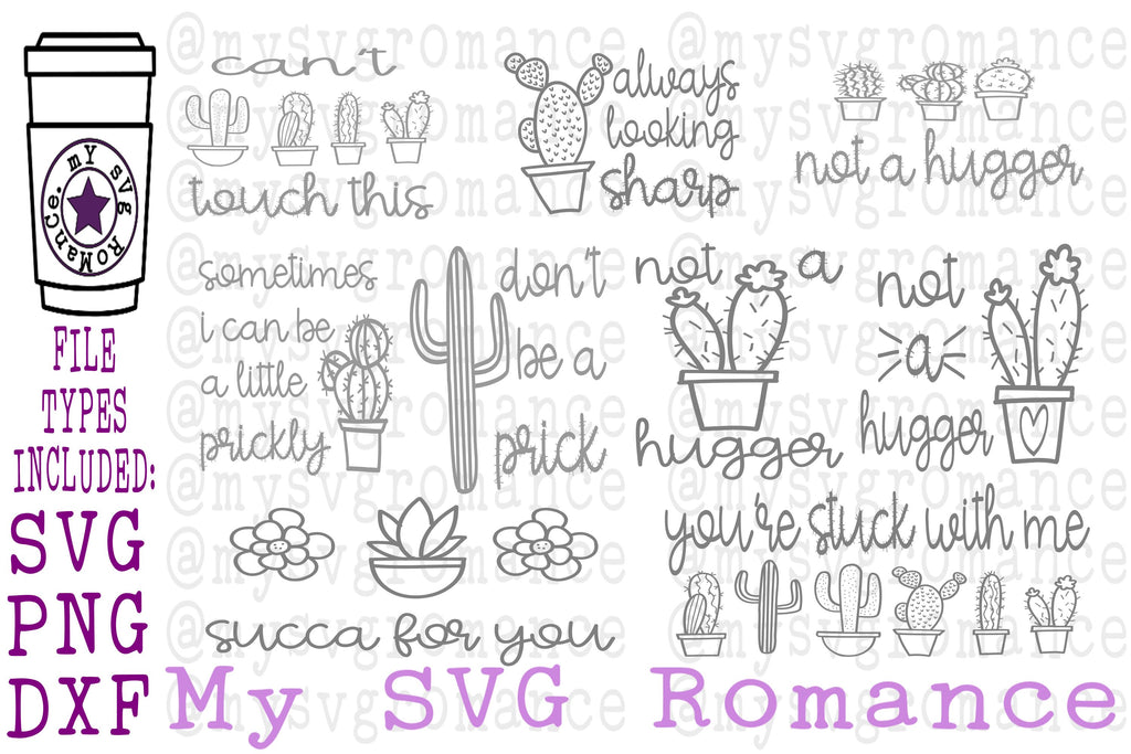 succulent pick up lines Funny Cactus Succulent Sayings Bundle - SVG, PNG, DXF
