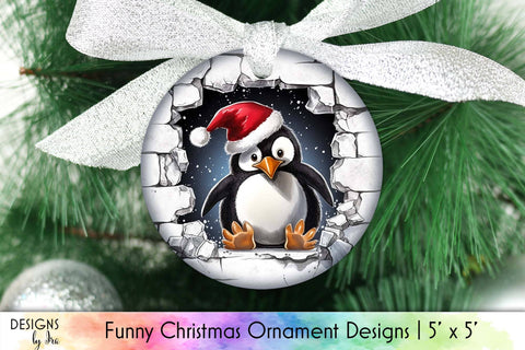 Funny Christmas Ornaments Sublimation Bundle with 9 PNG Designs Sublimation Designs by Ira