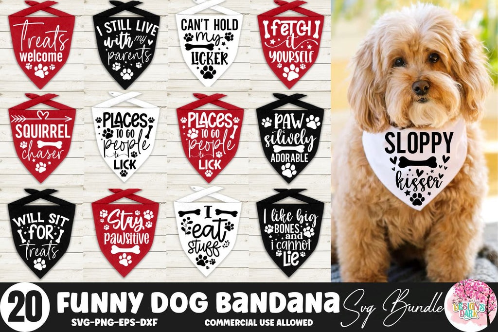 Funny Dog Bandana Svg Bundle So Fontsy