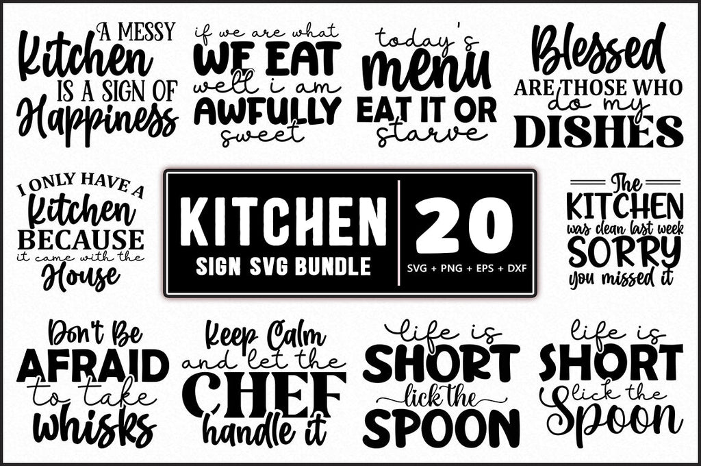 Kitchen Sign SVG Bundle  Funny Kitchen Sayings - So Fontsy