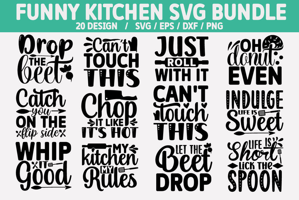 Kitchen Svg Bundle, Cut File, Funny Towel Design