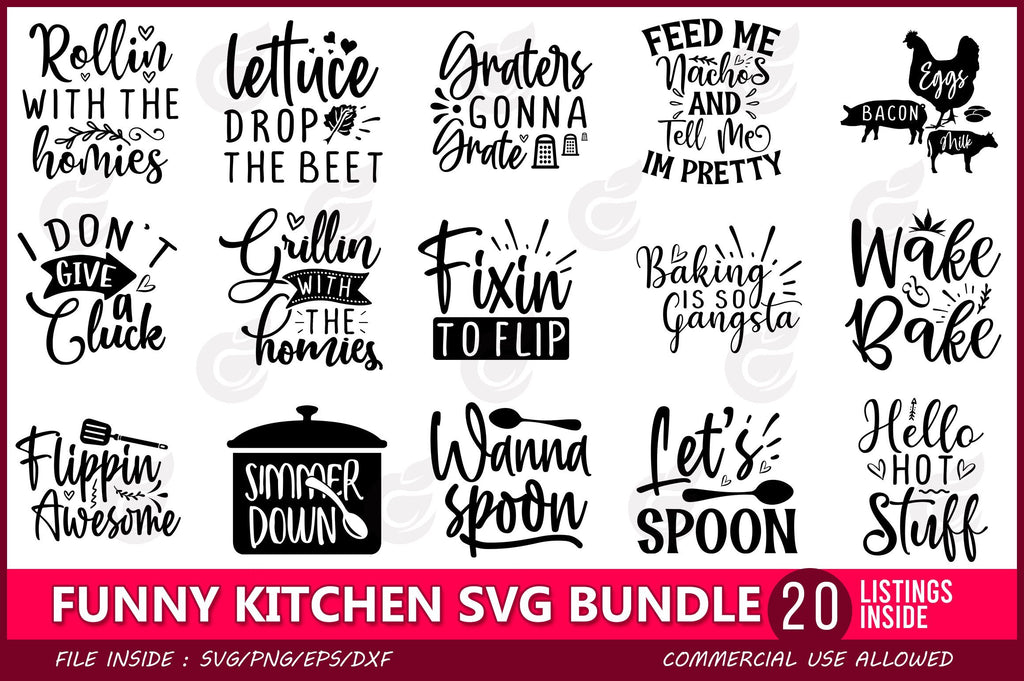 Funny Kitchen Sign SVG Bundle Graphic by CraftlabSVG · Creative
