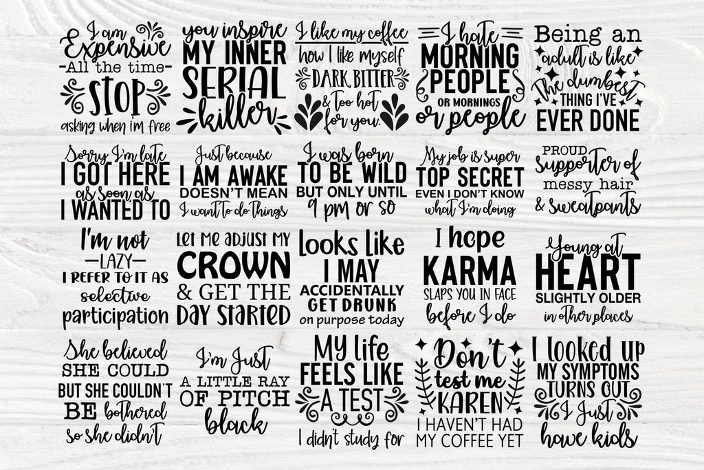 Funny Sayings SVG Bundle, Shirt Svg, Funny Quotes - So Fontsy for Free Printable Funny Quotes And Sayings