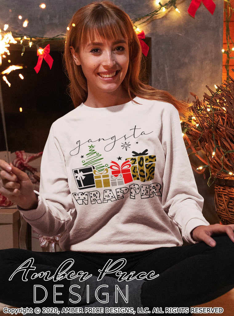 Gangsta Wrapper SVG PNG DXF | Funny Christmas SVG | Amber Price Design ...