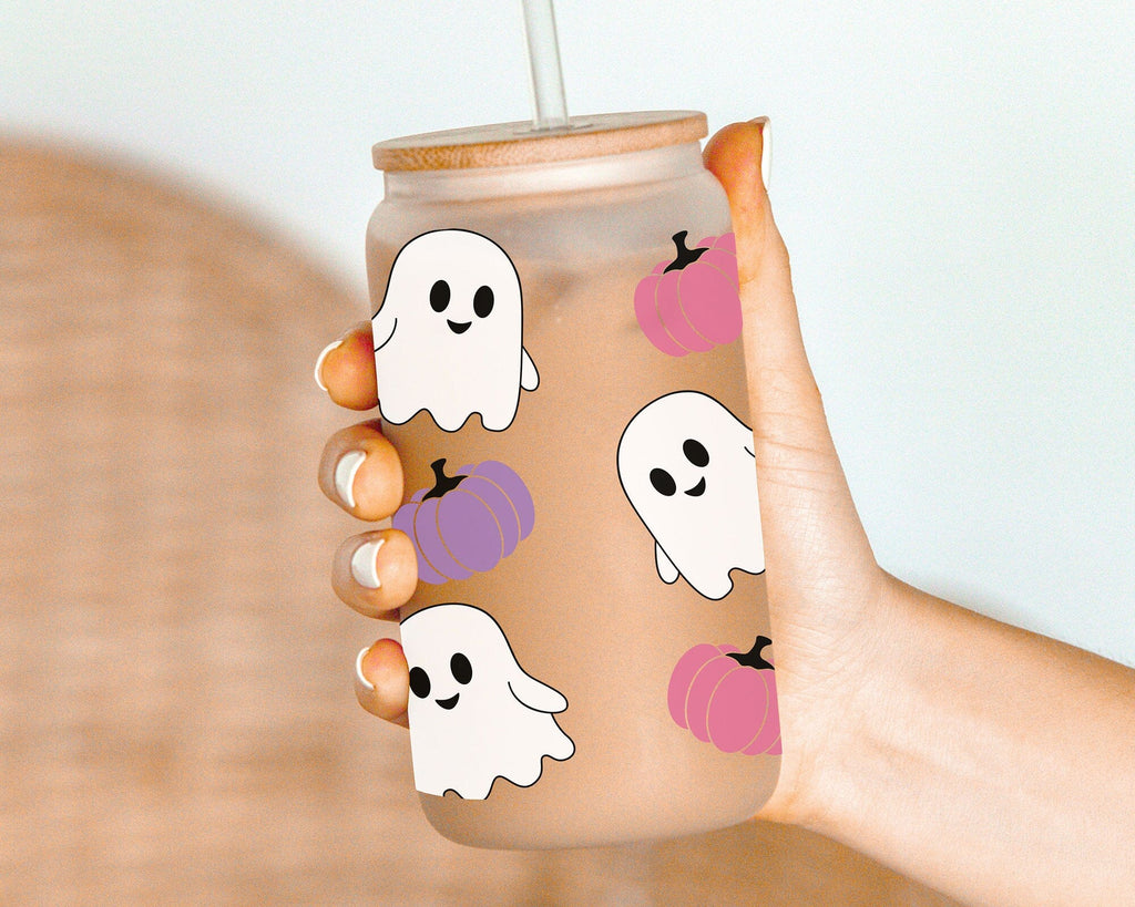 Ghost Libbey Can Wrap SVG - 16Oz Halloween Glass Can SVG, Halloween ...