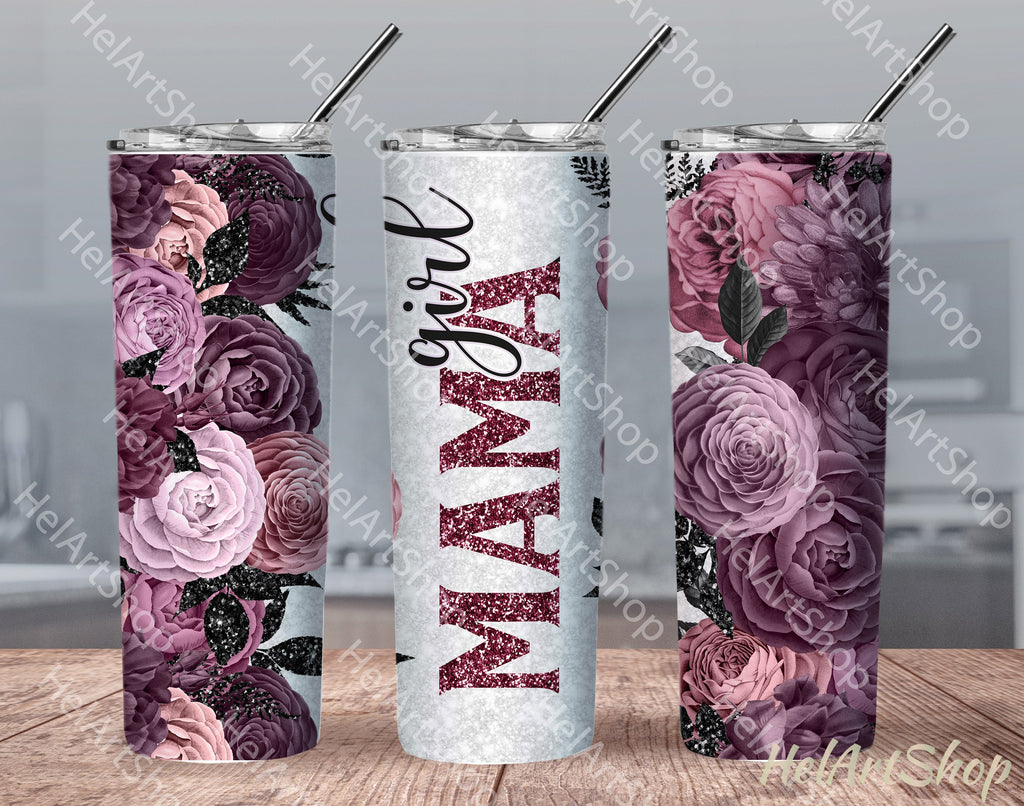 Mama Tumbler PNG Sublimation, SKINNY TUMBLER 20oz Png - So Fontsy