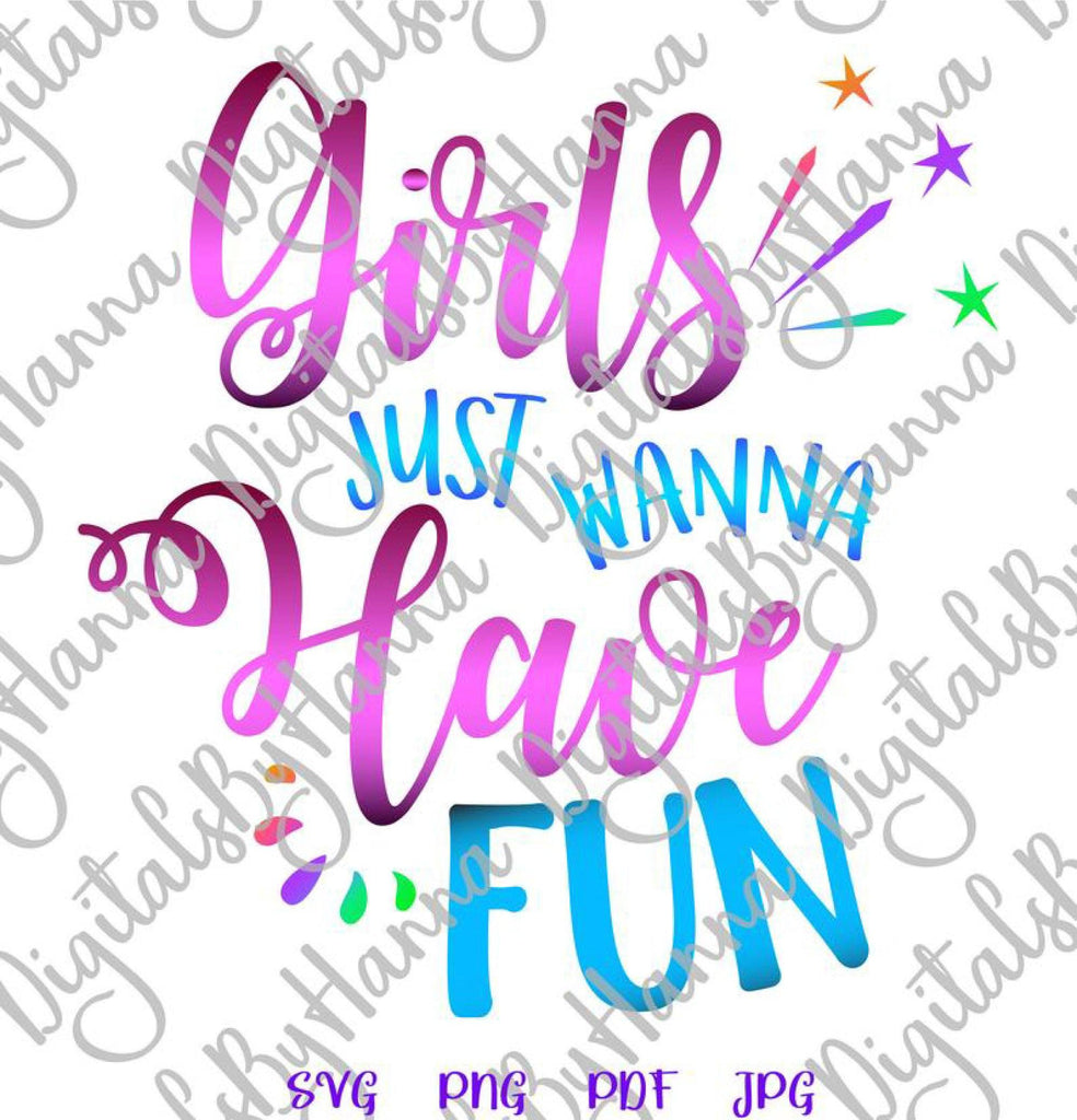 Girls Just Wanna Have Fun Tumbler Design Graphic by Digitals by