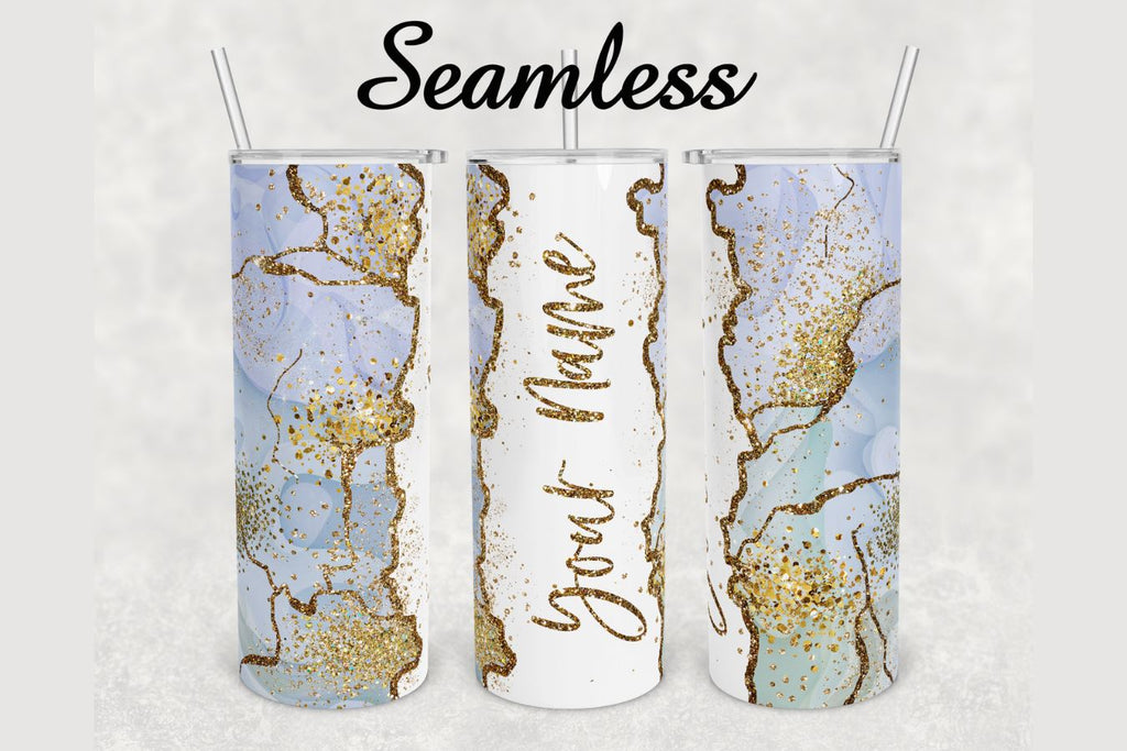 Gold Glitter Agate Alcohol Ink Tumbler sublimation design 20 oz skinny ...
