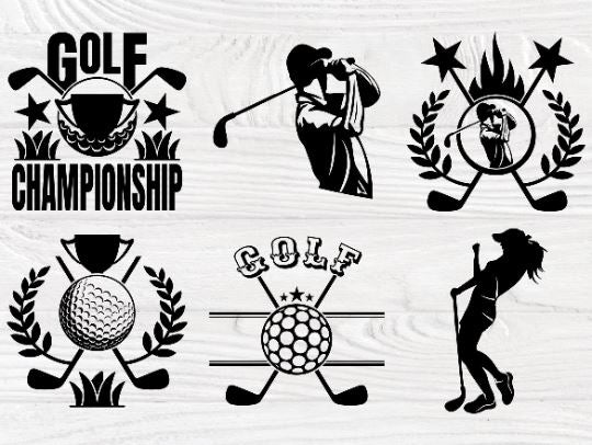 Golf SVG Bundle, Sports Svg, Logo Design Cut Files - So Fontsy