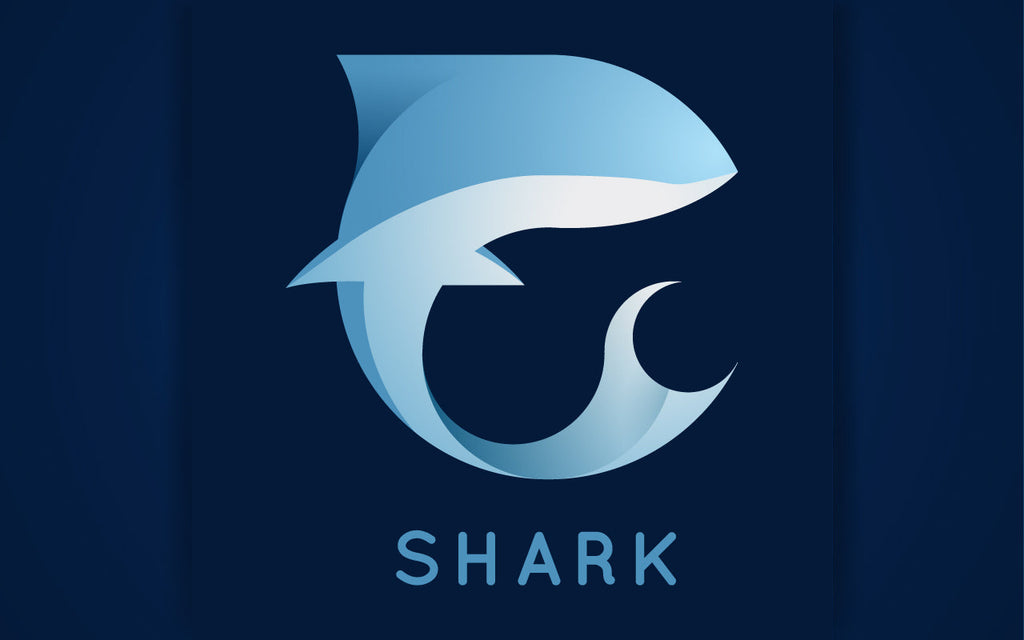 Gradient colored shark logo vector - So Fontsy